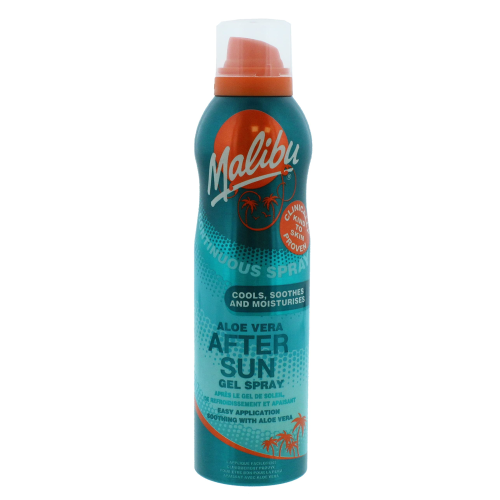 Malibu After Sun Gel Spray Aloe Vera 200ml Soothing Skin Hydration for Sunburn Relief