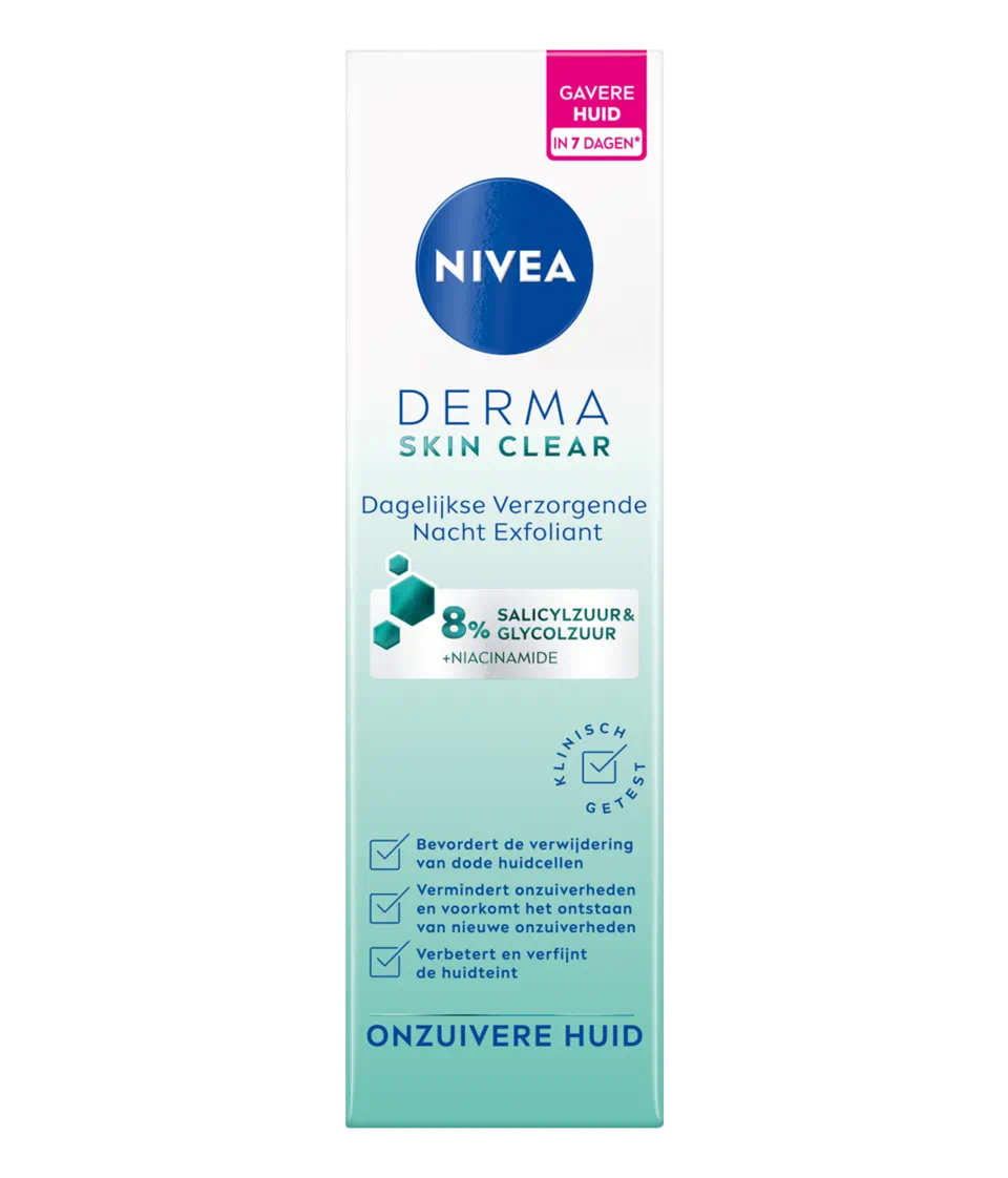 Nivea Derma Skin Clear Daily Nourishing Night Exfoliant 50ml Overnight Skin Renewal
