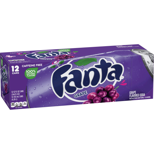 Fanta Grape Soda 355ml Cans 12-Pack Sweet Carbonated Grape Drink