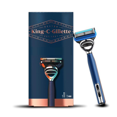 Gillette King C. Gillette Razor with Trimmer for Men Navy Blue