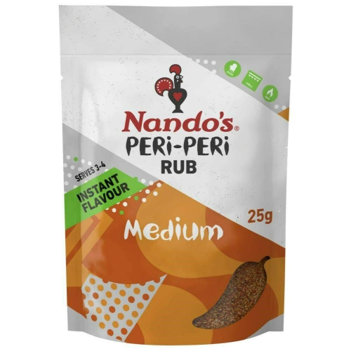 Nando’s Peri-Peri Rub Medium 25g - Deliciously Spicy Seasoning for Grilling