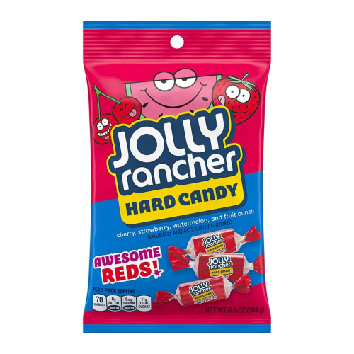 Jolly Rancher Peg Bag Hard Candy Awesome Reds 186g - Sweet Fruit Flavors
