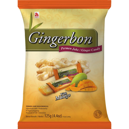 GINGERBON Mango Ginger Bonbons 125g - Sweet and Spicy Candy Treat