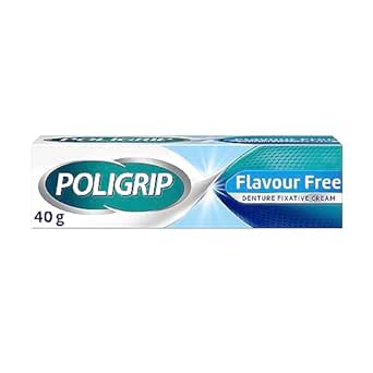 Poligrip Flavour Free Denture Adhesive Cream 40g - Strong Hold, No Taste
