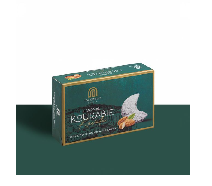 Handmade Kourabie Greek Butter Cookies with Almonds 470gr Authentic Greek Treat