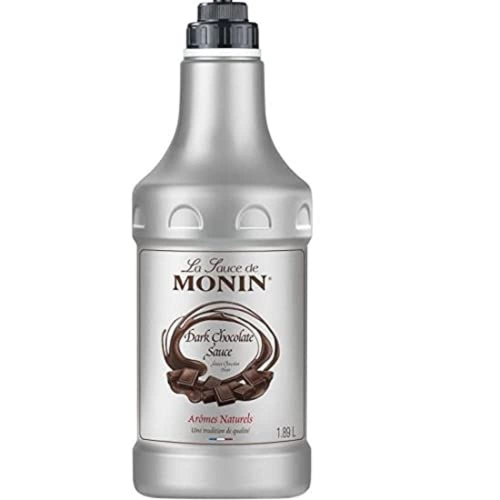 Monin Dark Chocolate Sauce 1.89L Premium Cocoa Flavor for Drinks Desserts
