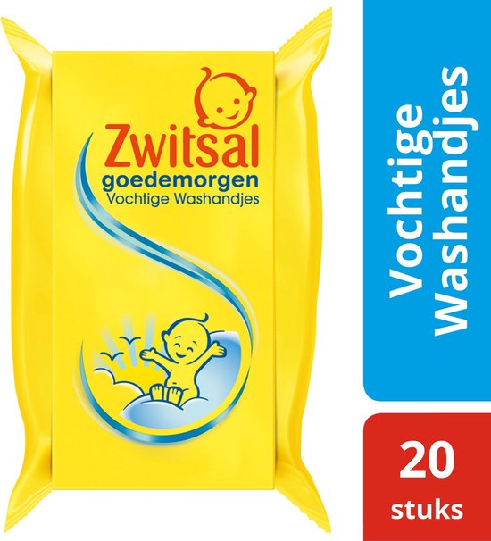 Zwitsal Good Morning Baby Moist Washcloths 20 Pieces Gentle Skin Wipes