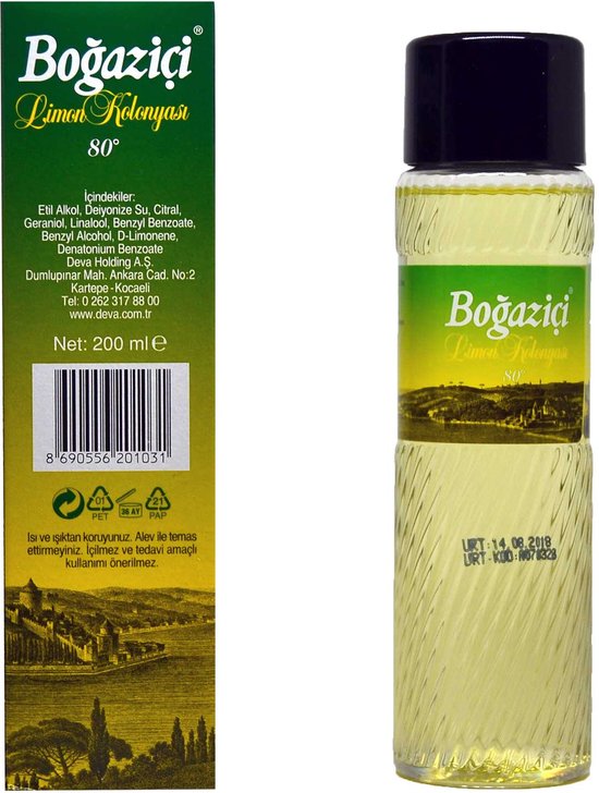 Bogazici Lemon Citrus Cologne 200ml PET Bottle Refreshing Fragrance