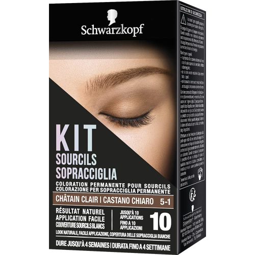 Schwarzkopf Brow Tint Light Brown 5-1 Long-Lasting Natural Eyebrow Color