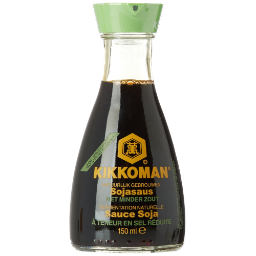 Kikkoman Less Salt Soy Sauce 150ML – Authentic Flavor, 43% Reduced Sodium