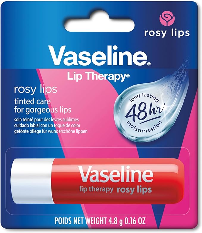 Vaseline Rosy Tinted Lip Balm with Almond & Rose Oil 4.8g Moisturizing Lip Care