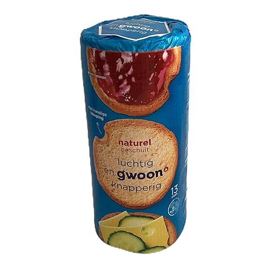 Gwoon Rusk Cookies Natural 125g - Light & Crunchy Rusks Perfect for Any Topping Snack