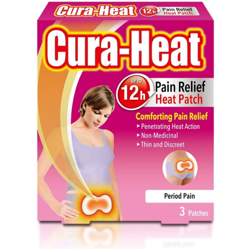 CURA-HEAT Period Patch 3PK Menstrual Pain Relief Warmth for Cramps Comfort