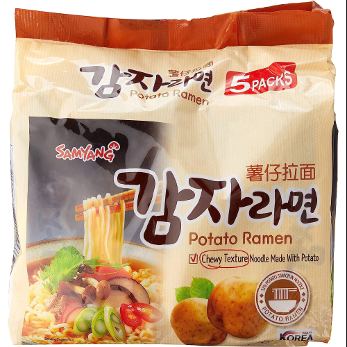 Samyang Potato Ramen 5x120g Instant Noodles Savory Broth Quick Meal Snack