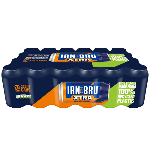 Barr Irn-Bru Xtra No Sugar Soda 330ml Cans Tray of 24