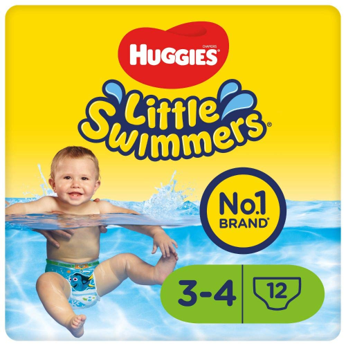 Huggies Little Swimmers 3-4 (7-15 kg) Swim Diapers 12 Unisex Pack for Pool & Beach