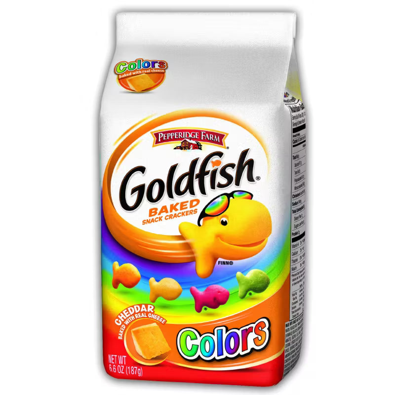Pepperidge Farm Goldfish Colors Rainbow Crackers 187g Baked Cheddar