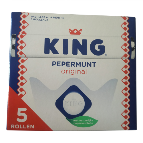 King Pepermunt Original Peppermint Candy Rolls 5 x 44g Dutch Classic