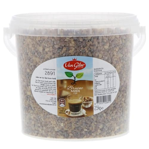 Van Gilse Rock Candy Brown Bucket 2.5kg Natural Sweet Treat for Tea & Baking