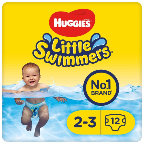 Huggies Little Swimmers 2-3 (3-8 kg) 12 Unisex Swim Diapers for Babies and Toddlers