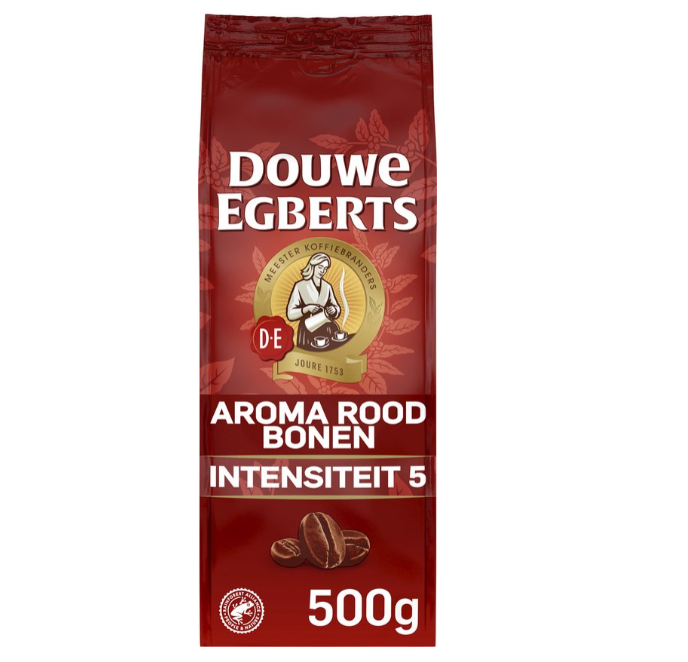 Douwe Egberts Aroma Red Whole Coffee Beans 500g Smooth Arabica-Robusta Blend