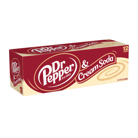 Dr Pepper Cream Soda 12-Pack Cans 1x12pk Vanilla Flavored Sweet Refreshing Soda