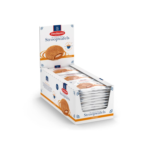 Daelmans Jumbo Caramel Stroopwafels 36-Pack Individually Wrapped Dutch Waffles