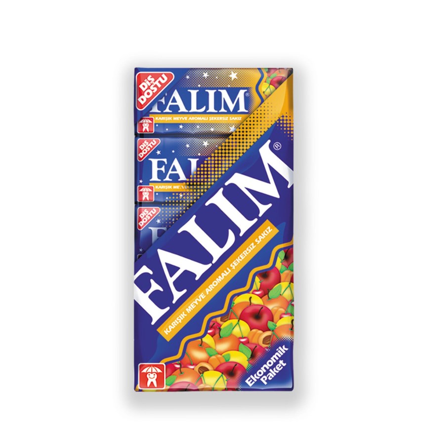 Falim Chewing Gum Mix Fruit Flavour Small Box Pack of 100