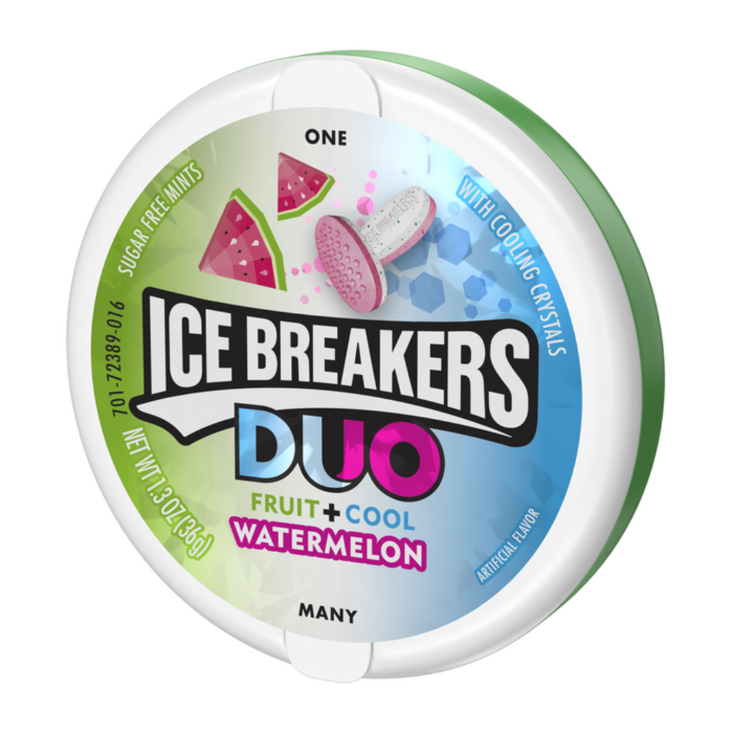 Ice Breakers Duo Fruit Watermelon Flavor Sugar-Free Mints 30g Fresh Breath
