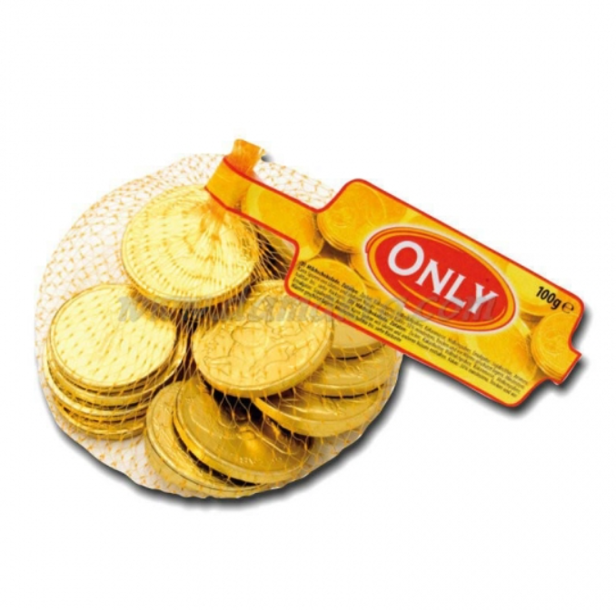 ONLY Gold Coins Milk Chocolate 100g Individually Wrapped Chocolate Coins