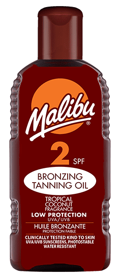Malibu Bronzing Tanning Oil 200ml SPF2 for Sun Protection and Golden Glow