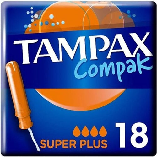 Tampax Compak Super Plus Tampons 18 Pack Compact Applicator