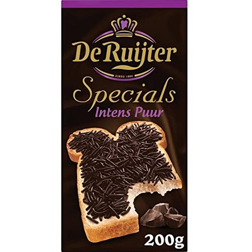 De Ruijter Chocolate Sprinkles Intense Pure 60% - 200 Grams Rich Cocoa Flavor