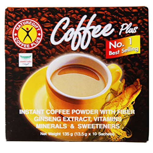 Coffee Plus Instant Coffee with Ginseng 135g 10 Sachets Thai Blend