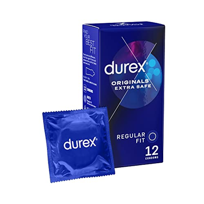 Durex Extra Safe Thicker Condoms 12-Pack Lubricated Natural Latex