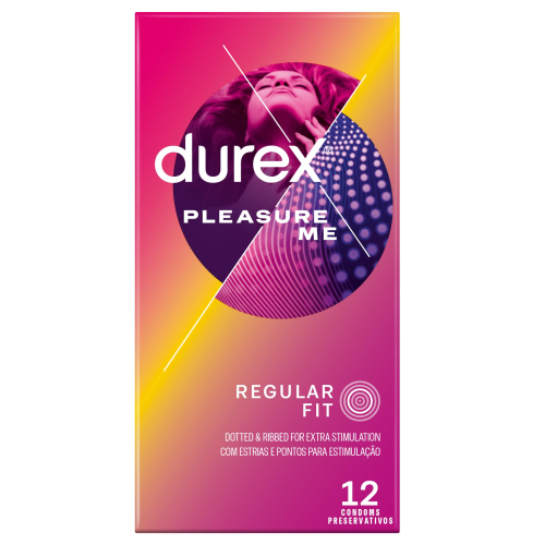 Durex Pleasure Me Ribbed & Dotted Condoms 12-Pack Natural Latex
