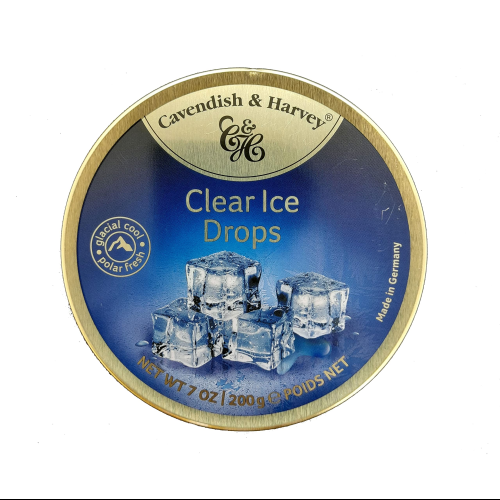 Cavendish & Harvey Ice Licorice Drops 200g Hard Candy Tin Made in Germany
