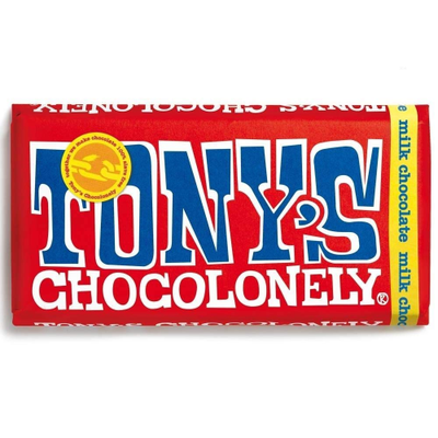 Tony's Chocolonely Milk Chocolate Bar 180g Fairtrade Slave-Free Cocoa