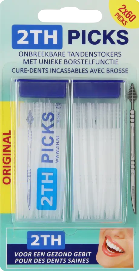 2th Picks Wooden Toothpicks 120 Pack Splinter-Free Hygienic