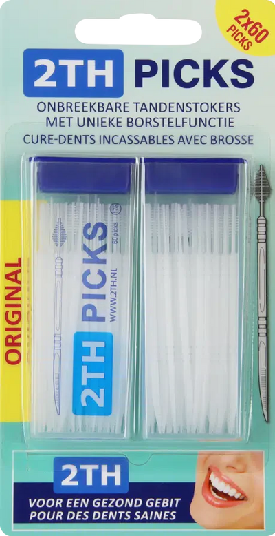 2th Picks Wooden Toothpicks 120 Pack Splinter-Free Hygienic