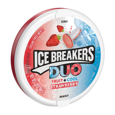 Ice Breakers Duo Strawberry Mints 36g Fruit and Cool Flavour Breath Mints