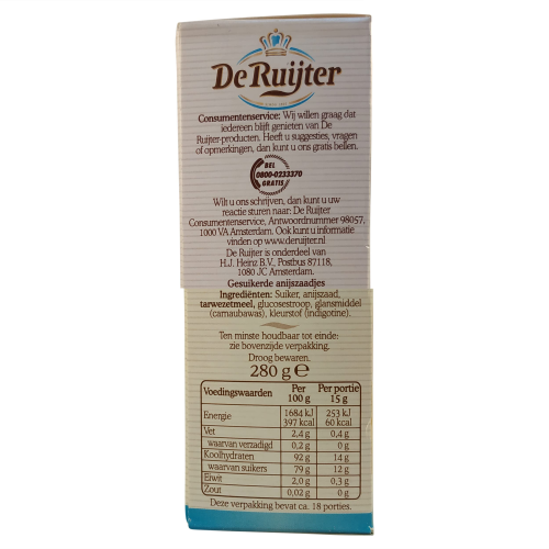 De Ruijter Muisjes Blue & White Aniseed Sprinkles 280g Dutch Tradition