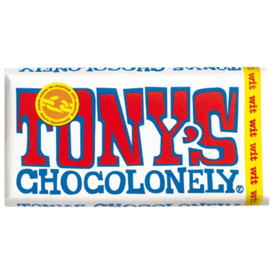 Tony's Chocolonely White Chocolate Bar 180g Fairtrade Slave-Free