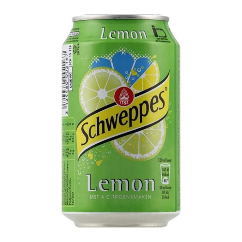 Schweppes Lemon 33cl Cans - Pack of 24 | Refreshing Citrus Soft Drink | Ideal for Parties, Events, and Everyday Enjoyment