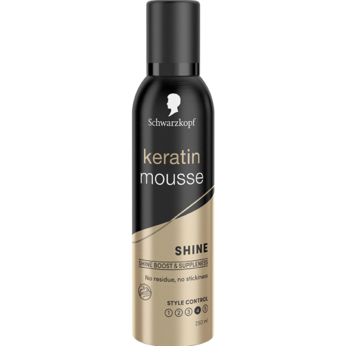 Schwarzkopf Keratin Mousse Extra Strong Hold - 250ml | Volumizing & Long-Lasting Hold with Keratin Protection