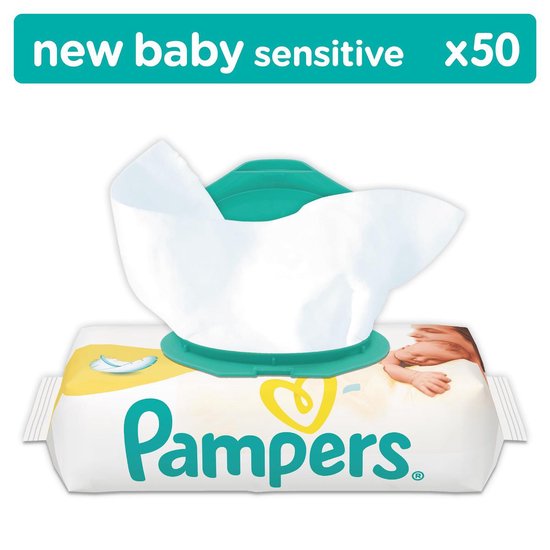 Pampers New Baby Sensitive Baby Wipes 12 x 50 Pieces Alcohol-Free Hypoallergenic