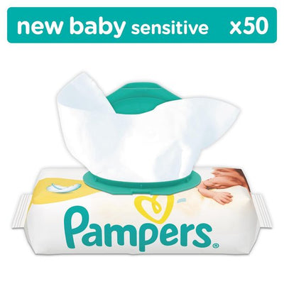 Pampers New Baby Sensitive Baby Wipes 12 x 50 Pieces Alcohol-Free Hypoallergenic