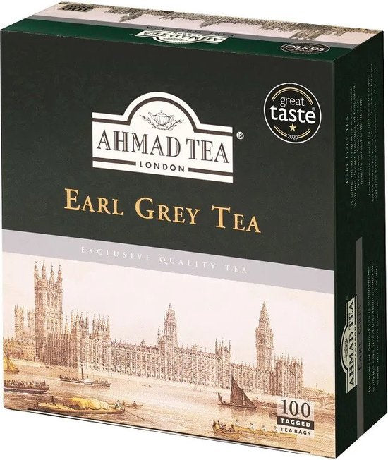Ahmad Tea Earl Grey Tea Bags 100 Pack 200g Bergamot Black Tea