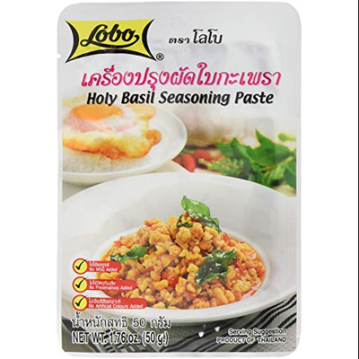 Lobo Thai Basil Paste 600g (12 x 50g) Authentic Thai Seasoning for Stir-Fries