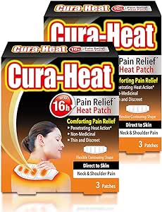 Cura-Heat Neck Direct to Skin Heating Pad Portable Disposable Neck Heat Patch